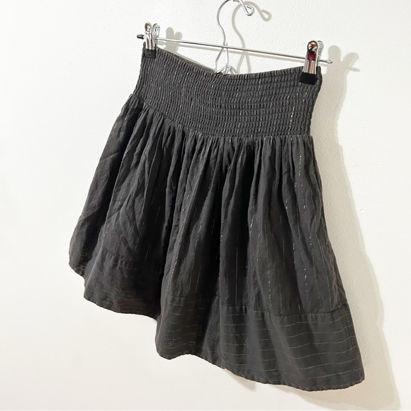 Anthropologie Staring at Stars Metallic Striped Full Mini Skirt Lined Elastic - Picture 5 of 10